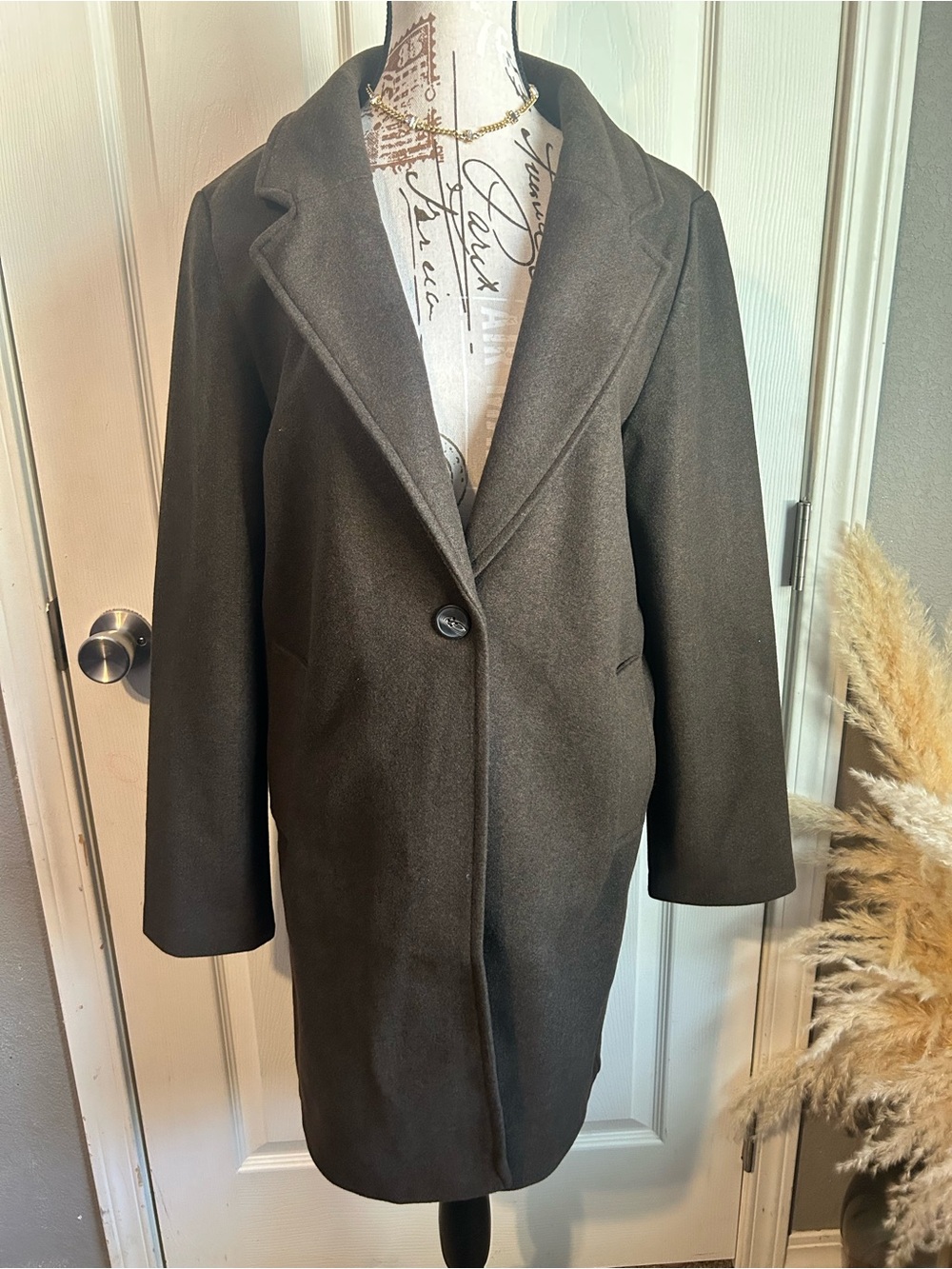 Love Tree Chocolate Brown Single-Button Trench Coat